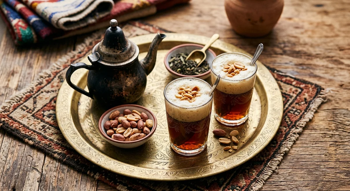 الشاي الليبي بالرغوة والفول السوداني